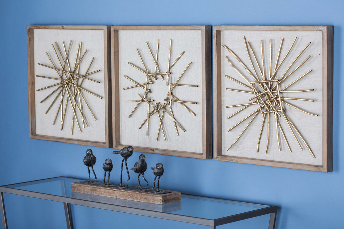 Cole & Grey 3 Piece Metal/Wood Wall Décor Set & Reviews Wayfair.ca